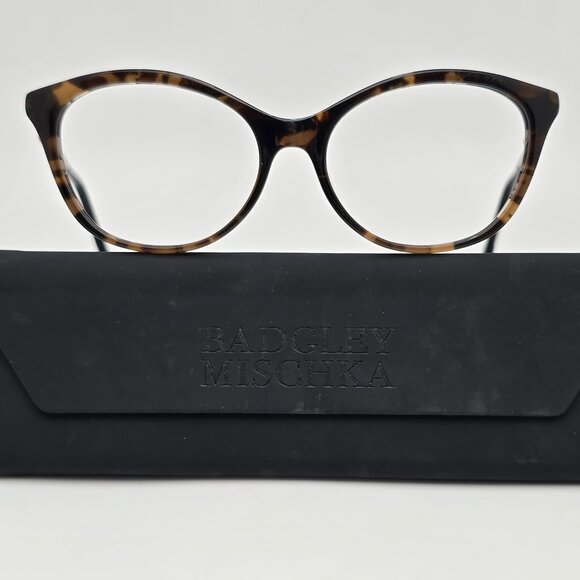 Badgley Mischka Raphaelle Brown Grey Cat Eye Sunglasses Frame w/ Case 53-16-135 - Picture 1 of 16